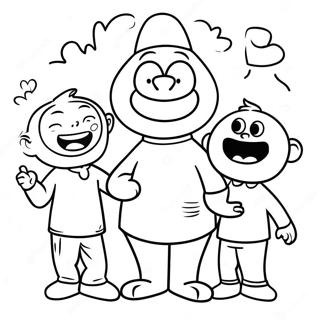 Funny Talking Ben With Friends Coloring Page 63014-49873