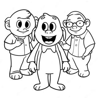 Funny Talking Ben With Friends Coloring Page 63014-49875