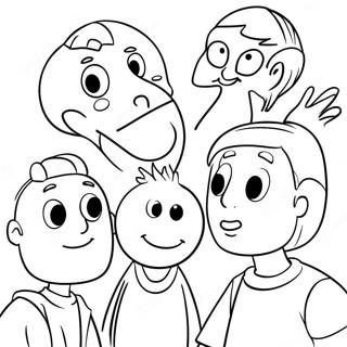 Funny Talking Ben With Friends Coloring Page 63014-49876