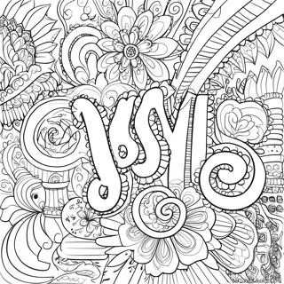 Colorful Words Coloring Page 6301-5014