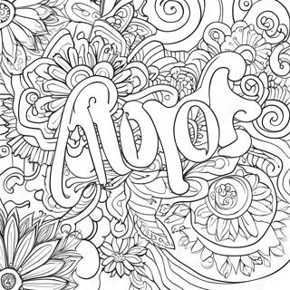 Colorful Words Coloring Page 6301-5015