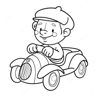 Noddy Conducând Mașina Sa Colorată Pagina De Colorat 63064-49893