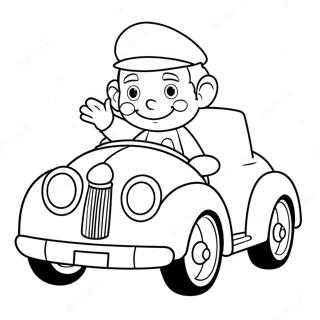 Noddy Conducând Mașina Sa Colorată Pagina De Colorat 63064-49894