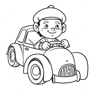 Noddy Conducând Mașina Sa Colorată Pagina De Colorat 63064-49895