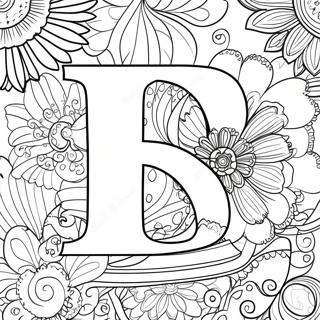 Flower Letter For Adults Coloring Pages