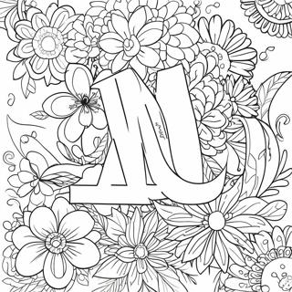 Flower Letter Adult Coloring Page 63103-49931