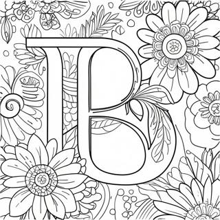 Elegant Flower Letter Coloring Page 63104-49933