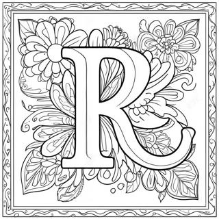 Elegant Flower Letter Coloring Page 63104-49935