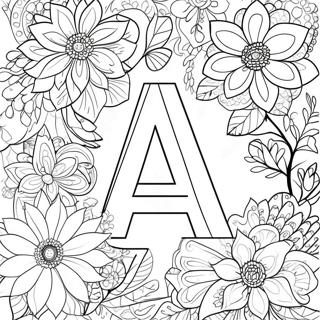 Elegant Flower Letter Coloring Page 63104-49936