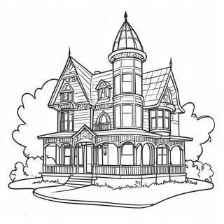 Victorian Mansion Coloring Page 63143-49946