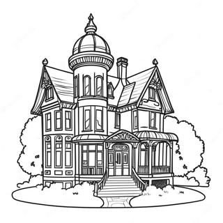 Victorian Mansion Coloring Page 63143-49947