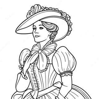 Elegant Victorian Lady Coloring Page 63144-49982