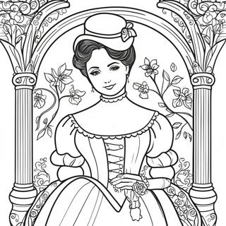 Elegant Victorian Lady Coloring Page 63144-49983