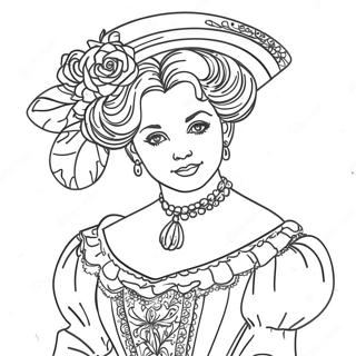 Elegant Victorian Lady Coloring Page 63144-49984