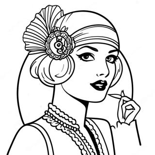 Roaring 20s Flapper Girl Coloring Page 63213-50013