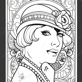 Roaring 20s Flapper Girl Coloring Page 63213-50015