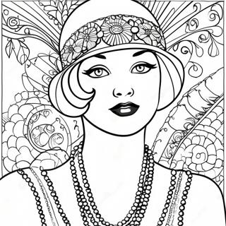 Roaring 20s Flapper Girl Coloring Page 63213-50016