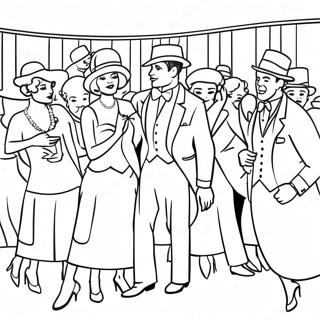 Glamorous Roaring 20s Party Scene Coloring Page 63214-50017