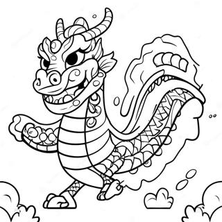 Festive Dragon Dance Coloring Page 6321-5042