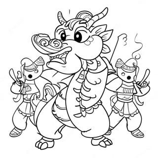 Festive Dragon Dance Coloring Page 6321-5044