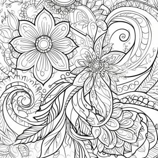 Intricate Floral Tattoo Coloring Page 63244-50053