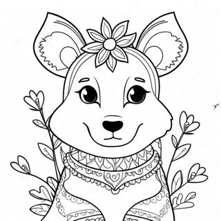 Kiara With Colorful Flowers Coloring Page 63374-50159