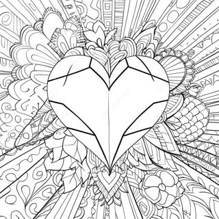 Diamond Heart Coloring Pages