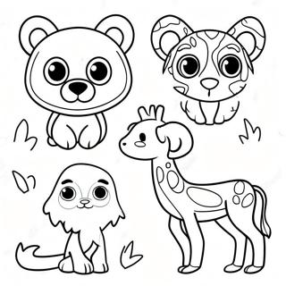 Red Colorful Animals Coloring Page 63423-50205