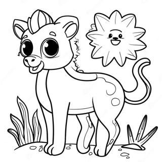 Red Colorful Animals Coloring Page 63423-50207