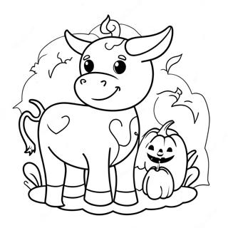 Halloween Cow Coloring Page 63433-50192