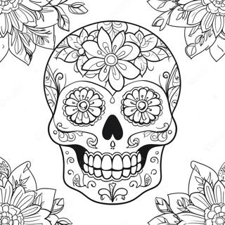 Gothic Female Sugar Skull Coloring Pages