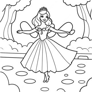 Elegant Barbie In Swan Lake Coloring Page 63514-50261