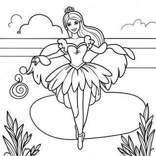 Elegant Barbie In Swan Lake Coloring Page 63514-50263