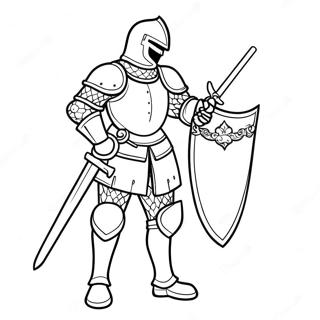 Charming Knight In Armor Coloring Page 6351-5057