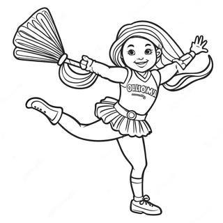 Oklahoma Sooners Cheerleader Coloring Page 63544-50279