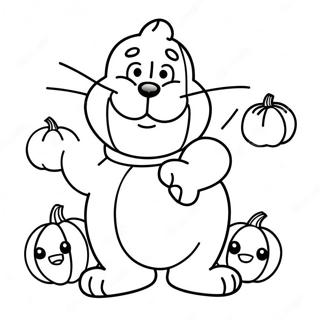 Garfield With A Pumpkin Coloring Page 63584-50297