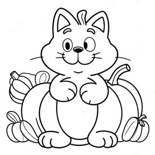 Garfield With A Pumpkin Coloring Page 63584-50298