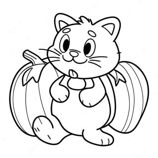 Garfield With A Pumpkin Coloring Page 63584-50299