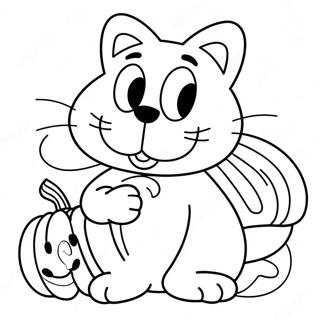 Garfield With A Pumpkin Coloring Page 63584-50300