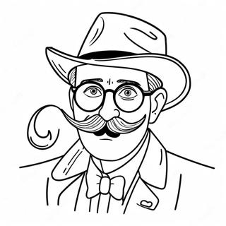 Weird Strict Dad With A Mustache Coloring Page 63593-50320