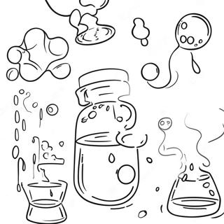 Colorful Chemical Reactions Coloring Page 6371-5076