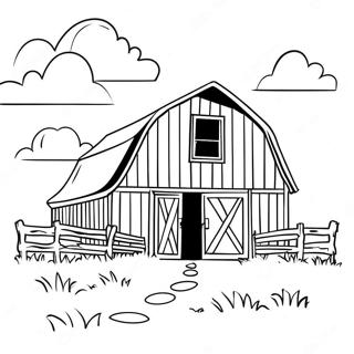 Charming Rustic Barn Coloring Page 63734-50429