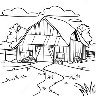 Charming Rustic Barn Coloring Page 63734-50430