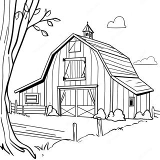 Charming Rustic Barn Coloring Page 63734-50432