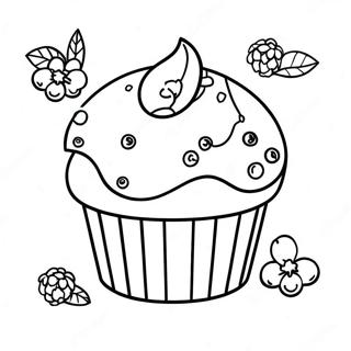 Delicious Blueberry Muffin Coloring Page 63754-50449