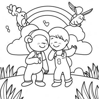 Rainbow Friends Teal Coloring Pages