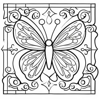 Butterfly Stained Glass Coloring Pages