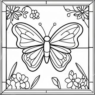 Butterfly Stained Glass Coloring Page 63783-50466