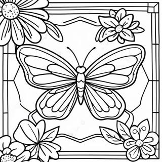 Butterfly Stained Glass Coloring Page 63783-50468