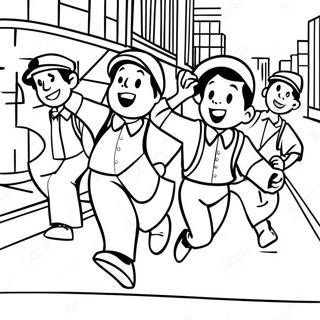 Exciting Newsies In Action Coloring Page 63804-50498